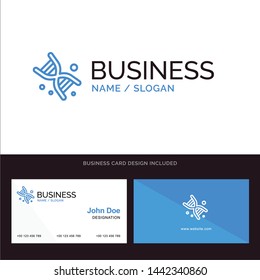  Genetics Technology Blue Business logo and Business Card Template. Front and Back Design