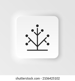 Genetics, Tree, Dna. Bioengineering Neumorphic Style Vector Icon. Biotechnology For Health, Researching. Molecular Biology, Biomedical And Molecular Engineering Neumorphism, Neumorphic Style Icon