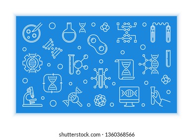 Genetics vector minimal banner or illustration in thin line style