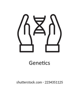 Genetics Vector Outline Icon Design illustration. Medical Symbol on White background EPS 10 File