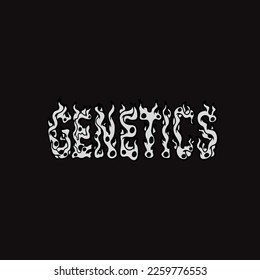 Genetik Wort Text Brief Form Cookie Kuchen Donut Öl Wachs nug Vektor