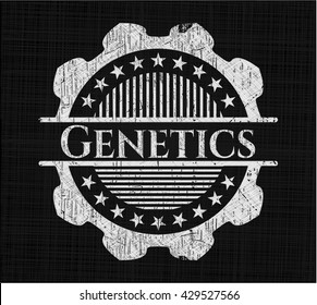 Genetics written on a blackboard