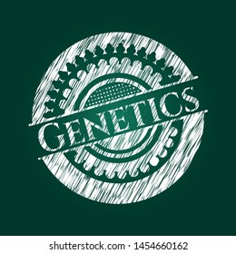 Genetics written on a blackboard. Vector Illustration. Detailed.