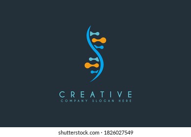 Genetic,software coding logo design vector illustration
