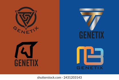 Genetix Logo Design Free Vectors PSD 