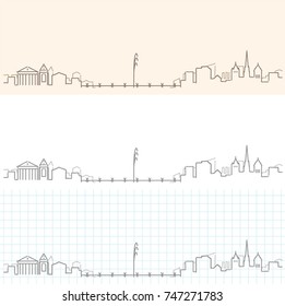 Geneva Hand Drawn Skyline