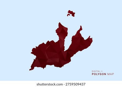 Geneva Map - Low poly polygon map in deep red gradient on light blue background, modern minimal geometric design, vector illustration with faceted triangulated style.