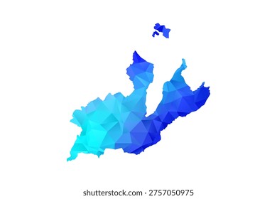 Geneva map - Polygon Style Vector Illustration in Blue Gradient, Low Poly Geometric Design, Isolated on White Background, Perfect for Infographics, Education, and Modern Presentations.