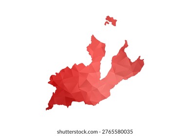 Geneva Map - Polygon Style Vector Illustration in Red Gradient, Low Poly Geometric Design, Isolated on White Background, Perfect for Infographics, Reports, and Educational Materials.