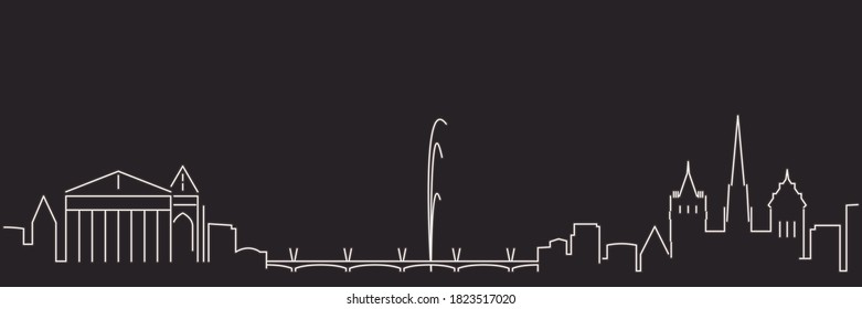 Geneva Single Line Simple Minimalist Skyline