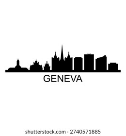 Geneva skyline illustrated in vector