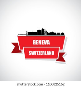 Geneva skyline - Switzerland - vector illustration