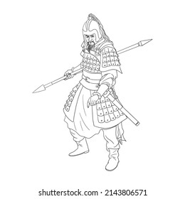 Genghis Khan, Founder and Great Khan (Emperor) of the Mongol, Portrait from Mongolia 
