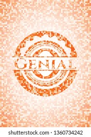 Genial abstract orange mosaic emblem