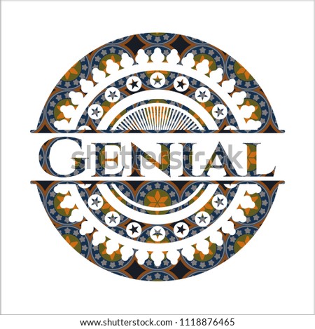 Genial arabesque style badge. arabic decoration.