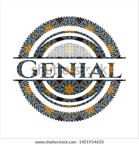 Genial arabesque style emblem. arabic decoration.
