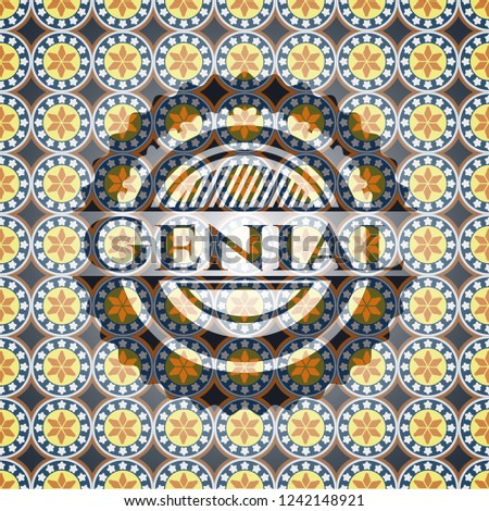 Genial arabic emblem background. Arabesque decoration.