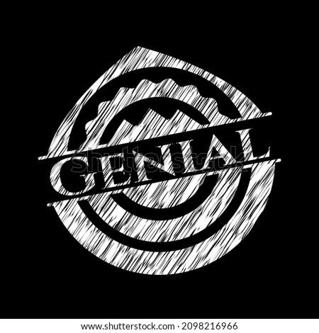 Genial chalkboard emblem. Vector Illustration. Detailed. 