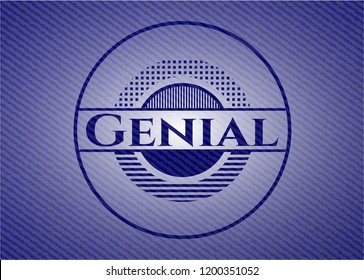 Genial emblem with jean high quality background