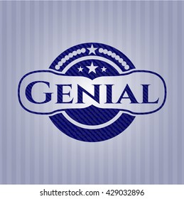 Genial emblem with jean high quality background