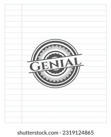 Genial emblem with pencil effect. Vector Illustration. Detailed. 