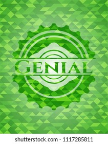 Genial green mosaic emblem