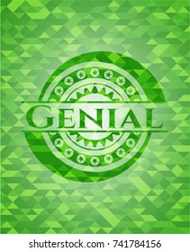 Genial green mosaic emblem