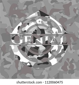 Genial grey camo emblem