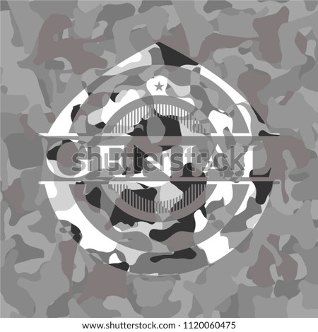Genial grey camo emblem