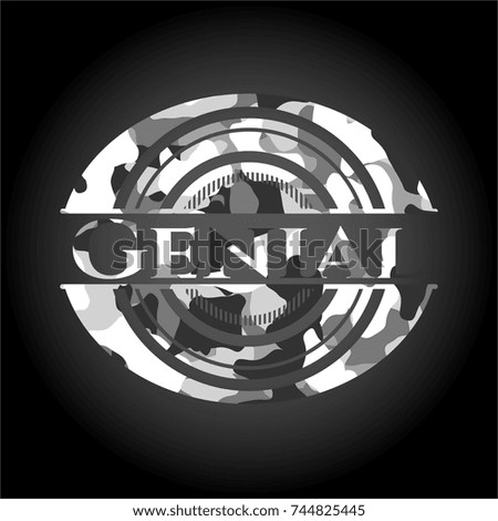 Genial grey camo emblem
