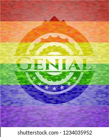 Genial lgbt colors emblem 