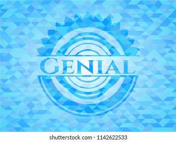 Genial light blue mosaic emblem