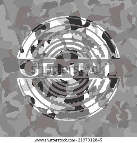 Genial on grey camouflaged texture 