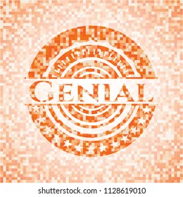 Genial orange mosaic emblem