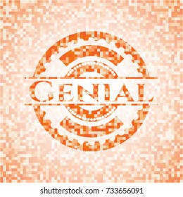 Genial orange mosaic emblem