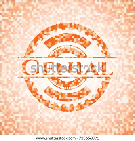 Genial orange mosaic emblem
