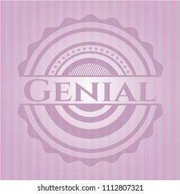  Genial pink emblem. Retro