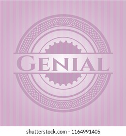 Genial pink emblem. Retro