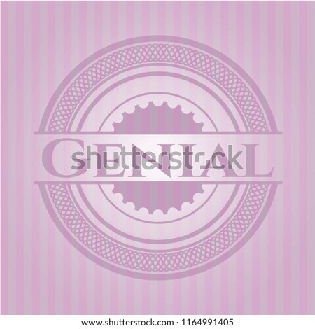 Genial pink emblem. Retro