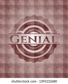 Genial red seamless geometric emblem.