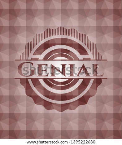 Genial red seamless geometric emblem.