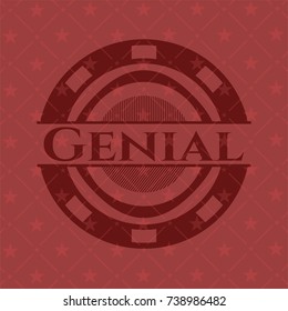 Genial retro red emblem