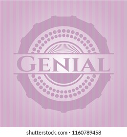 Genial retro style pink emblem