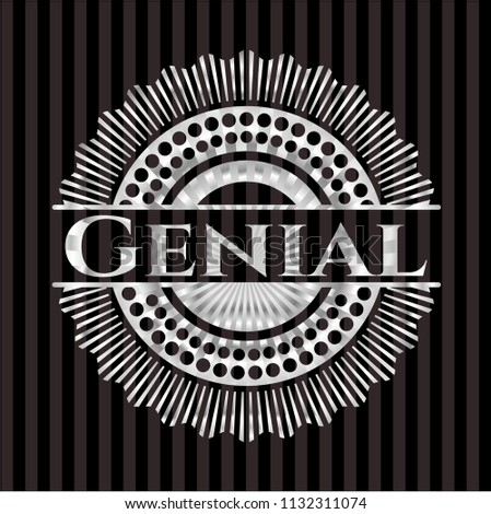 Genial silver emblem or badge