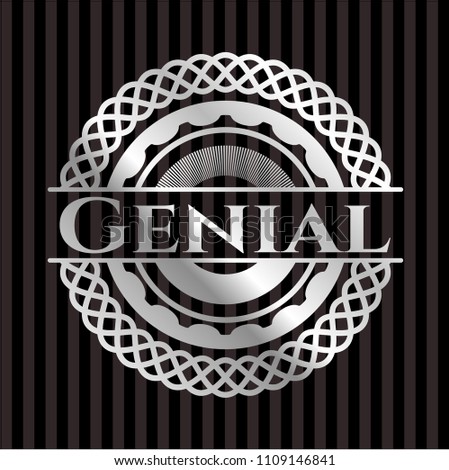 Genial silvery shiny emblem