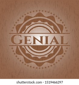 Genial vintage wood emblem. Vector Illustration.