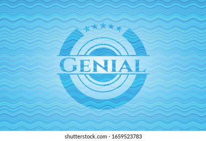 Genial water representation style emblem. Vector Illustration. Detailed.