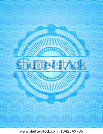 Genial water wave concept style badge.