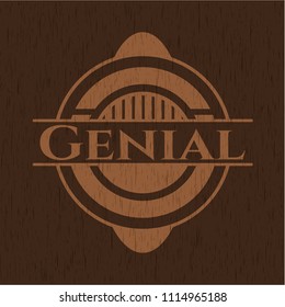 Genial wood emblem. Vintage.