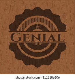 Genial wooden emblem. Vintage.